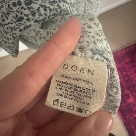 Doen Blue and White Floral 100% Cotton Midi Dress - Picture 3 of 3